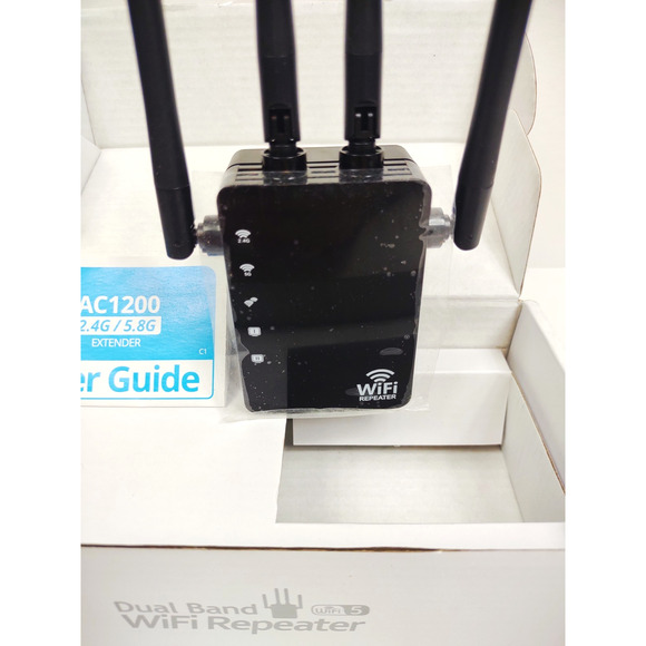 WIFI Repeater 2.4G 5G 1200 mbps Wireless Router Range Extender Dual Band Black - Picture 6 of 6